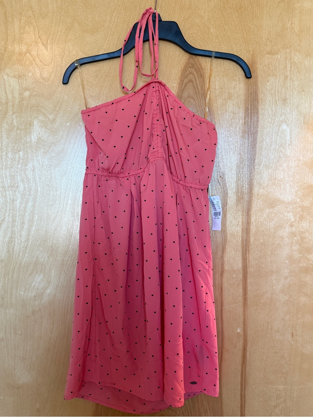 Women’s Pink Halter Sundress with Mini Heart Print